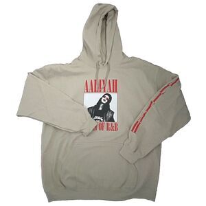 Aaliyah Graphic Drawstring Hoodie Black Men's Size 2X